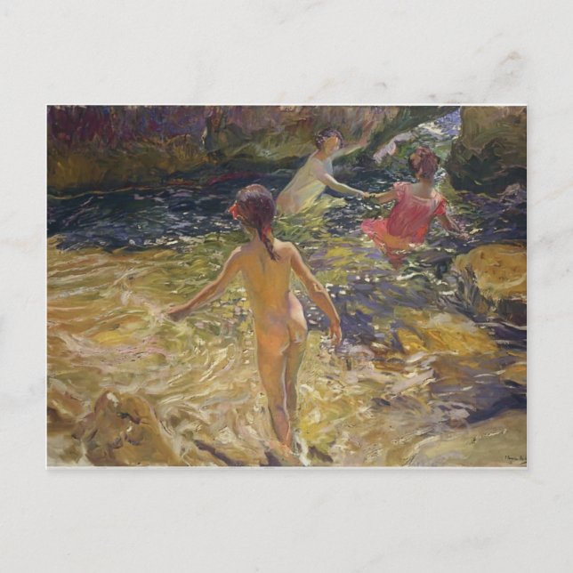 Carte Postale Joaquín Sorolla - Le bain, Javea (Devant)