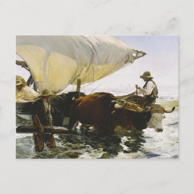 Carte Postale Joaquin Sorolla - Le retour de la pêche (Devant)