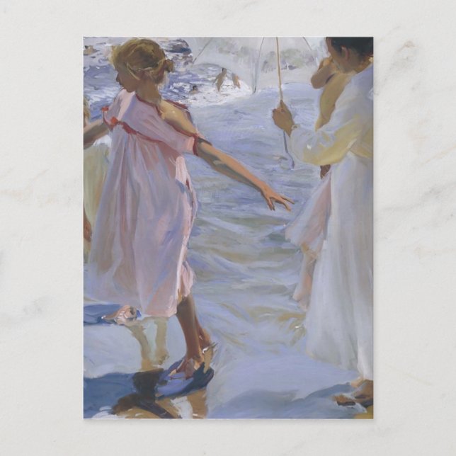 Carte Postale Joaquín Sorolla - Promenade le long de la mer (Devant)