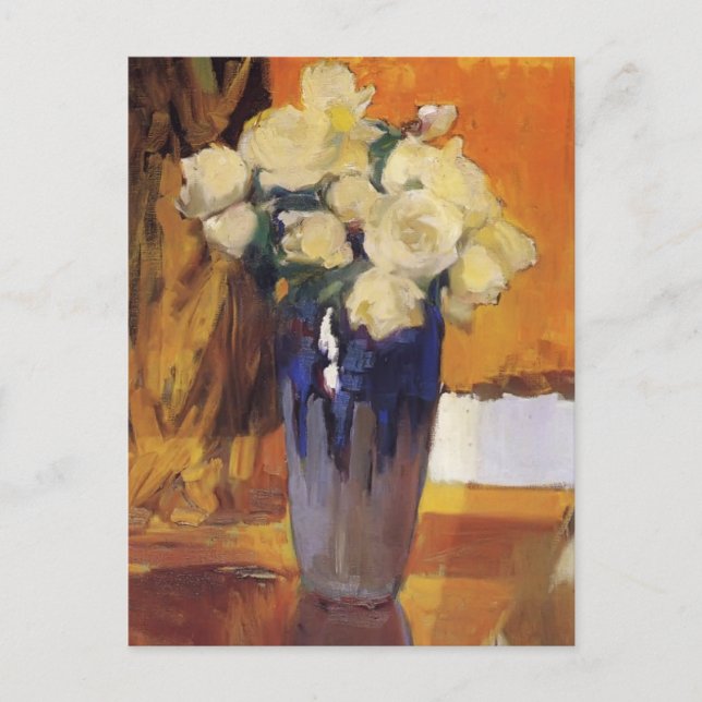 Carte Postale Joaquín Sorolla - Roses blanches du Jardin de la M (Devant)