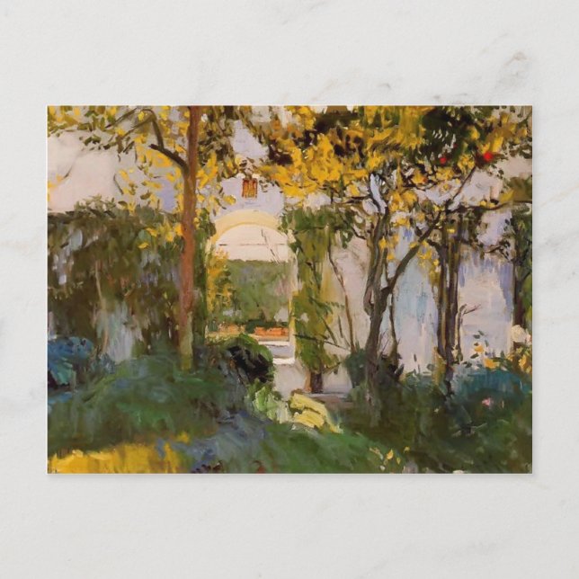 Carte Postale Joaquín Sorolla - Vieux jardin de l'Alcazar à Sévi (Devant)
