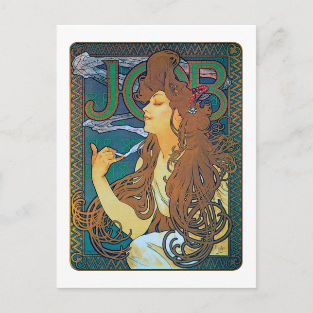 Carte Postale JOB, Mucha (Devant)