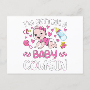 Carte Postale J'obtiens un bébé Cousin Girl Genre Reveal