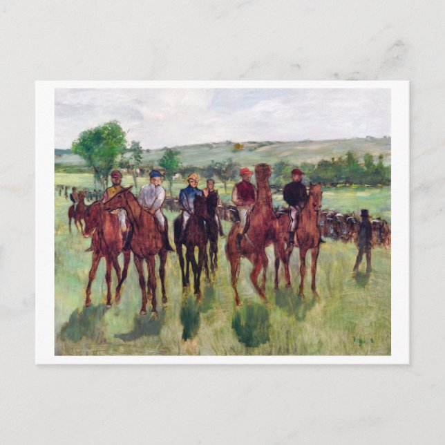 Carte Postale Jockeys et chevaux de course, Edgar Degas (Devant)