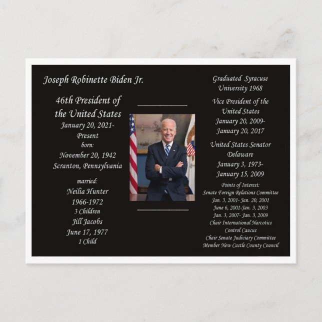 Carte Postale Joe Biden Président (Devant)