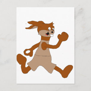 Carte Postale Jogging Cartoon Rabbit