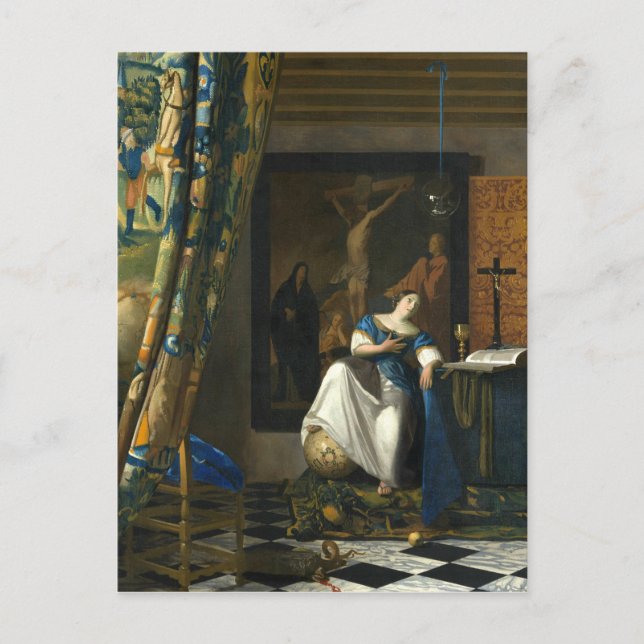 Carte Postale Johannes Vermeer Allégorie de la Foi Catholique (Devant)