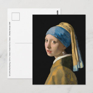 Carte Postale Johannes Vermeer - Fille avec une oreille perle