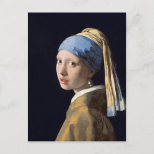 Carte Postale Johannes Vermeer - Fille avec une oreille perle