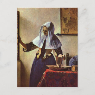 Carte Postale Johannes Vermeer - Jeune femme avec une cruche à e