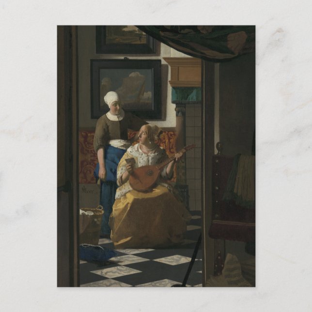 Carte Postale Johannes Vermeer, La Lettre d'Amour 17ème C. Art (Devant)