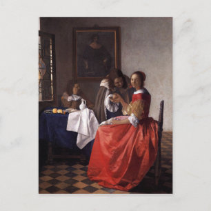 Carte Postale Johannes Vermeer - Une dame et deux messieurs