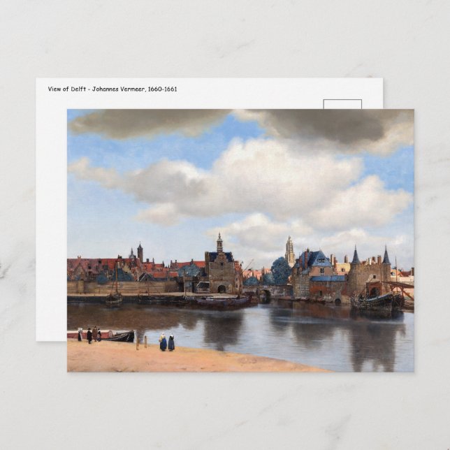 Carte Postale Johannes Vermeer - Vue de Delft (Devant / Derrière)
