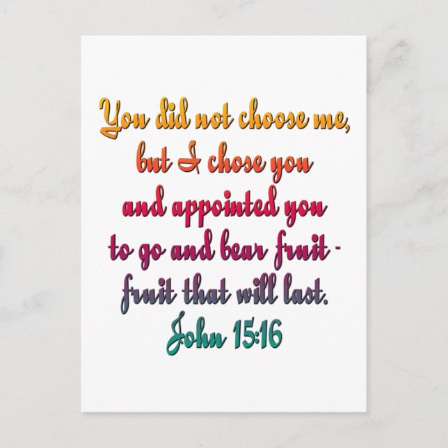 Carte Postale John 15:16 (Devant)