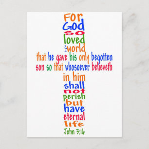 Carte Postale John 3:16 Croix