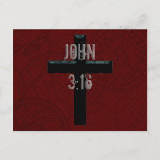 Carte Postale John 3:16 Croix chrétienne