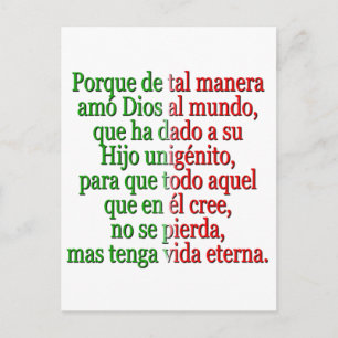 Carte Postale John 3:16 Espagnol