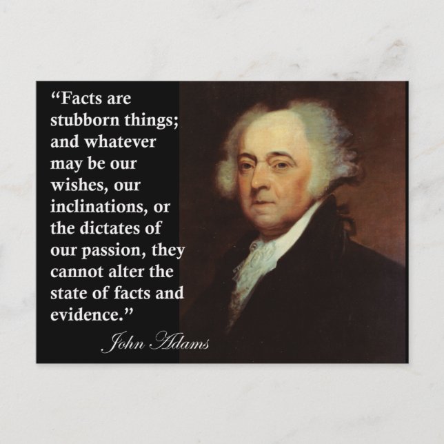 Carte Postale John Adams "Les faits sont des choses têtues" Cita (Devant)