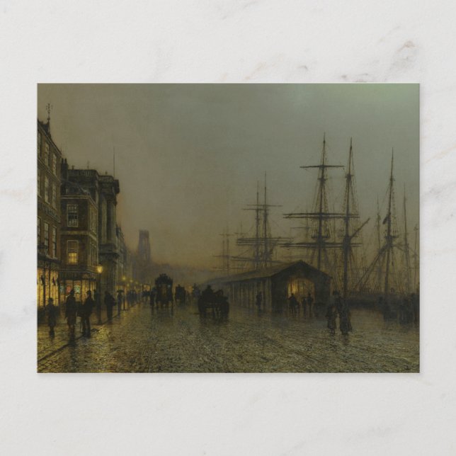 Carte Postale John Atkinson Grimshaw - Glasgow, samedi soir (Devant)