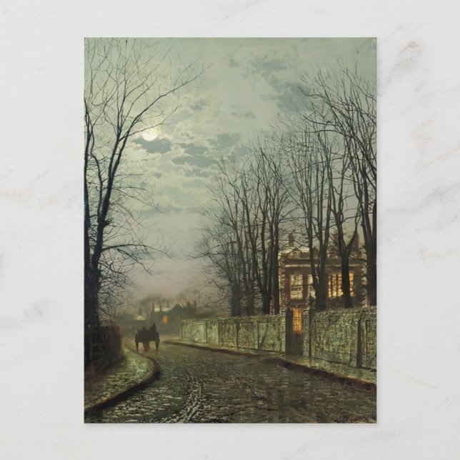 Carte Postale John Atkinson Grimshaw - Une Lune d'hiver (Devant)