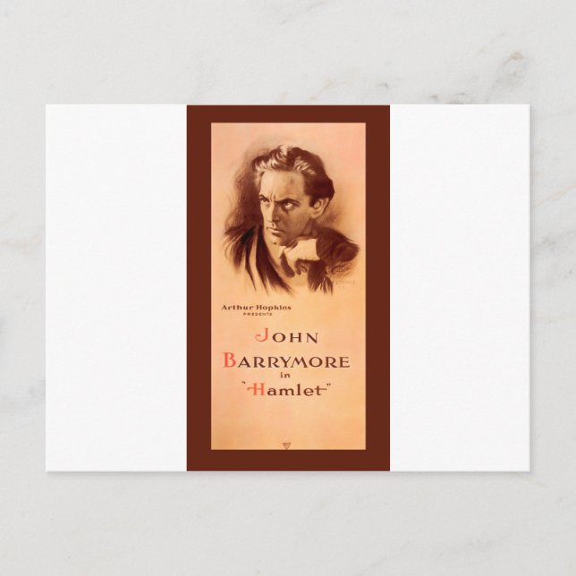 Carte Postale John Barrymore Dans Hamlet Broadway 1922 (Devant)