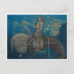Carte Postale John Bauer Chevalier de Parmi les Gnomes