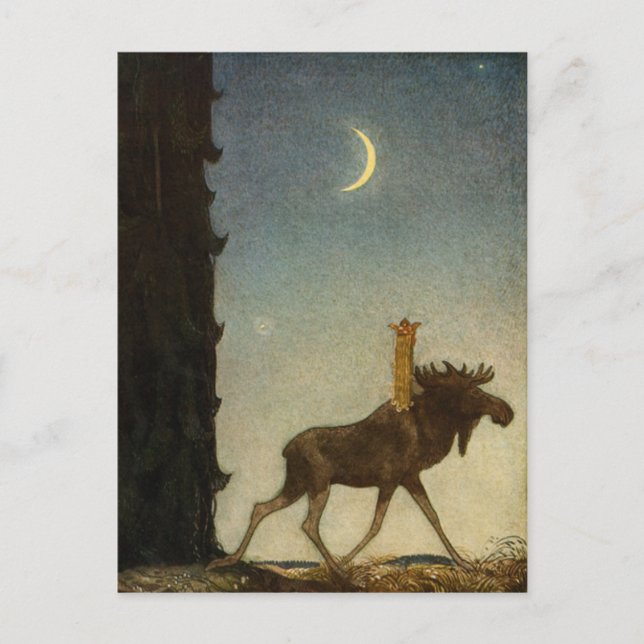 Carte Postale John Bauer - Tavstarr sur Skutt (Devant)