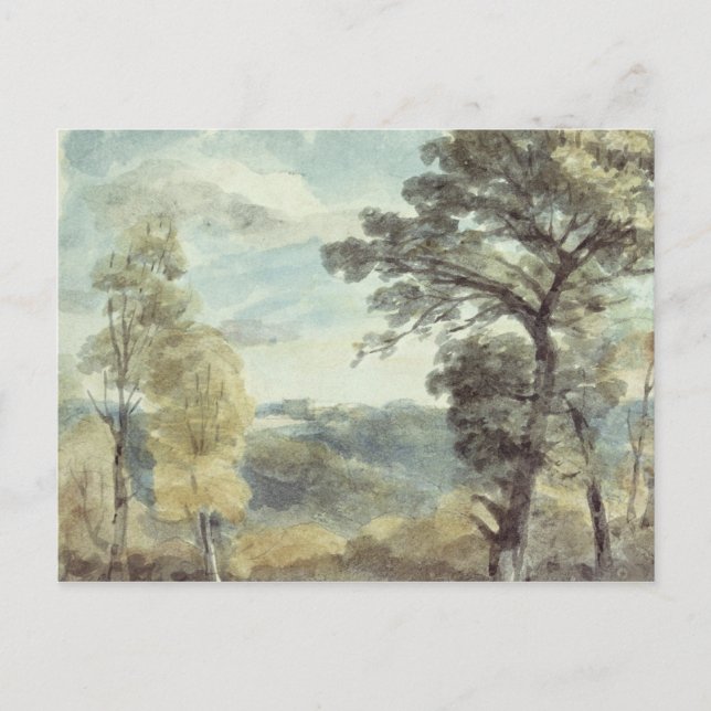 Carte Postale John Constable | Paysage avec arbres et un Distan (Devant)