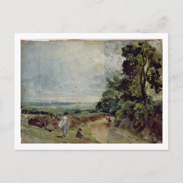 Carte Postale John Constable | Une route de campagne avec arbres (Devant)
