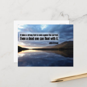 Carte Postale John Crowe Citation Inspirationnelle "Poisson fort