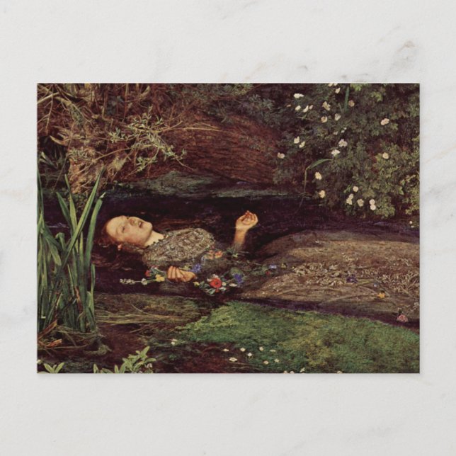 Carte postale John Everett Millais Ophelia (Devant)