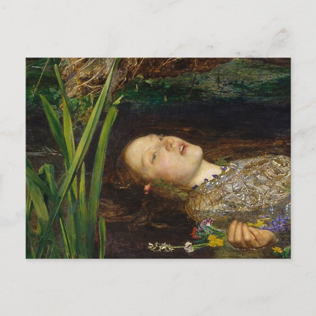 Carte Postale John Everett Millais - Ophélie (Devant)