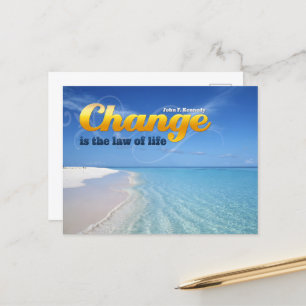 Carte Postale John F. Kennedy Citation Inspirationnelle "Changem