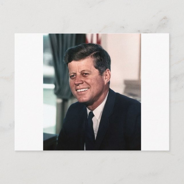 Carte Postale John F. Kennedy Portrait couleur de la Maison Blan (Devant)