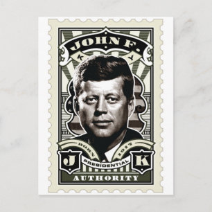 Carte Postale John F. Kennedy Stamp Art Vintage