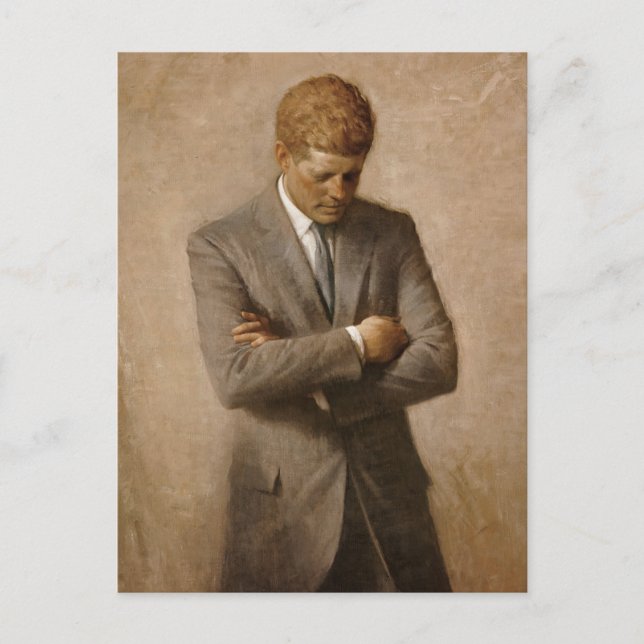 Carte Postale John Kennedy Portrait de la Maison-Blanche préside (Devant)