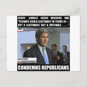 Carte Postale John Kerry : Secrétaire de la haine