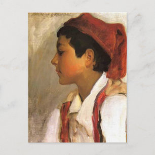 Carte Postale John Sargent - Chef d'un Garçon napolitain en prof