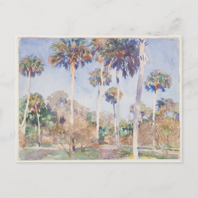 Carte Postale John Singer Sargent Aquarelle - Palmes (Devant)
