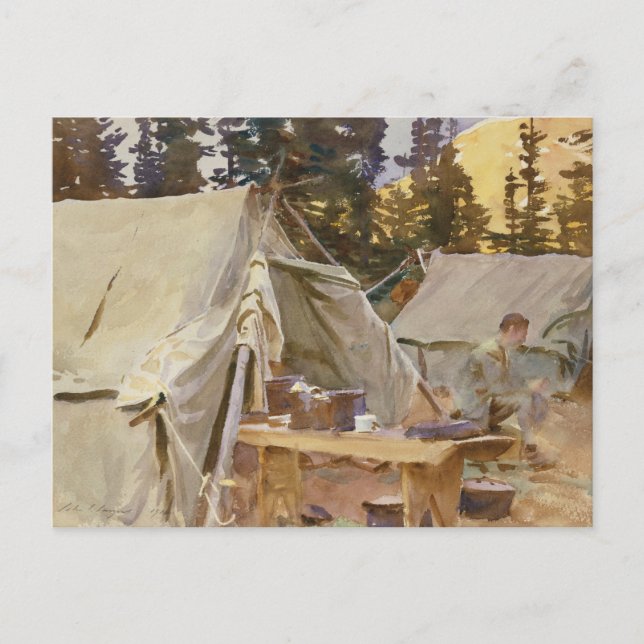 Carte Postale John Singer Sargent - Camp au lac O'Hara (Devant)