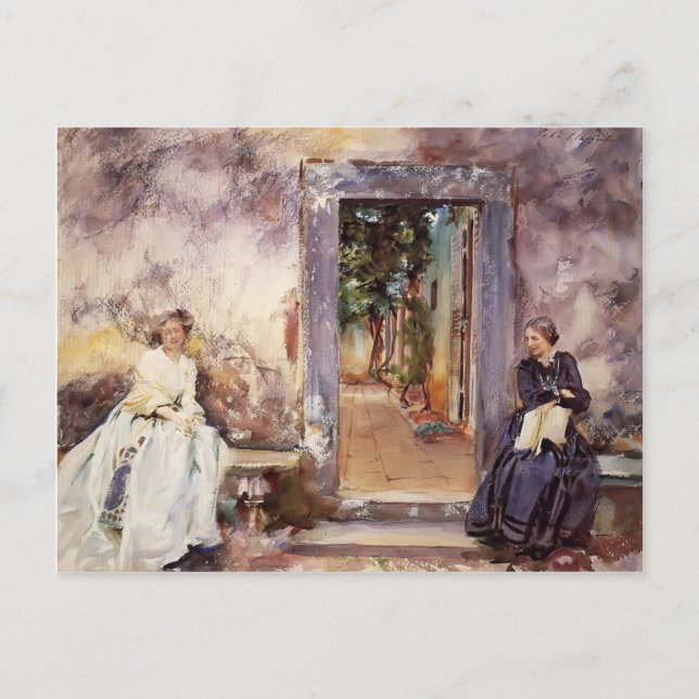 Carte Postale John Singer Sargent - Le mur du jardin (Devant)