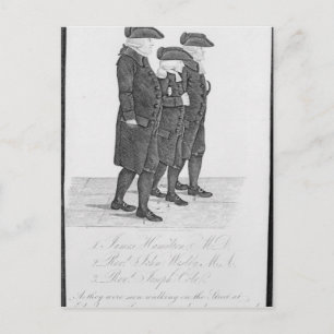 Carte Postale John Wesley marcher à Édimbourg entre James
