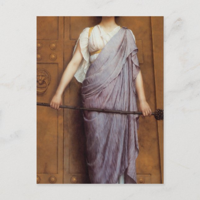 Carte Postale John William Godward - À la porte (Devant)