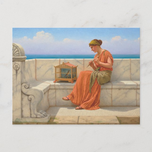 Carte Postale John William Godward Chansons et art ornithologiqu (Devant)