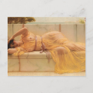 Carte Postale John William Godward - Fille dans la galerie jaune