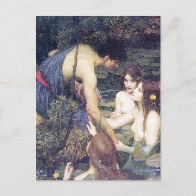 Carte Postale John William Waterhouse - Hylas et les Nymphes (Devant)