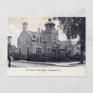 Carte Postale Johnson Library, Hackensack New Jersey Vintage