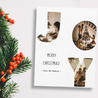 Carte Postale joie 3 cadre photo personnalisé joyeux Noël