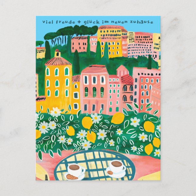 Carte Postale Joie Bonheur Nouvelle Maison jolie ville (Devant)