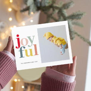 Carte Postale Joie Colorée Et Photo Joyeuses Fêtes